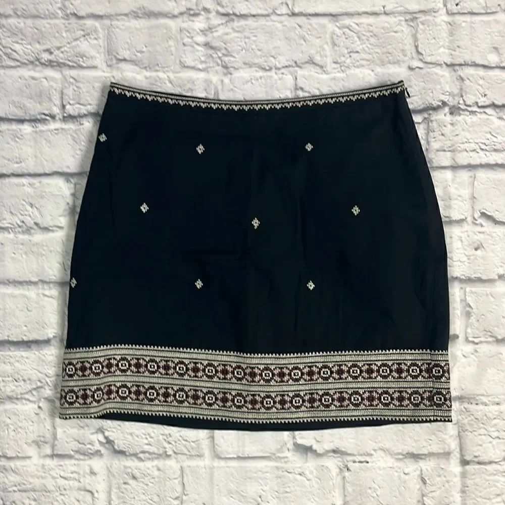 Madewell embroidered gamine navy mini skirt
